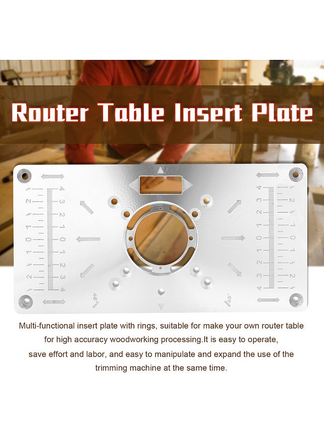 Generic Multifunctional Aluminum Alloy Router Table Insert Plate Trimmer Engraving Machine Tool Woodworking Benches Woodworking Tools  - Image 2
