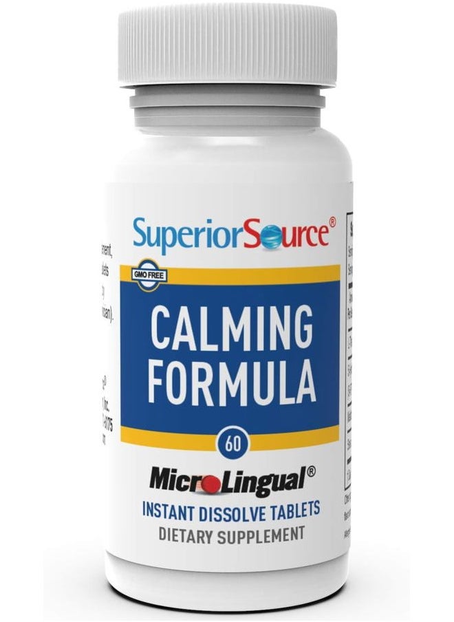 Superior Source Calming Formula, L-Theanine, Melatonin, Under The Tongue Quick Dissolve MicroLingual Tablets, 60 Ct, 5-HTP for Enhanced Serotonin Conversion, Positive Mood and Sleep Support, Non-GMO  - Image 4