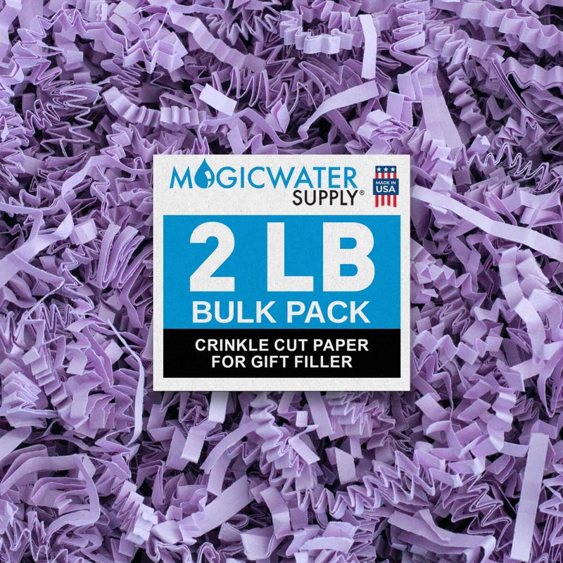 MagicWater Crinkle Cut Paper for Gift Baskets 2LB Lavender Perfect for Shredded Paper Filler Basket Filler Gift Boxes Bridesmaid Gifts Halloween Stuffers More Ideal for All Occasions