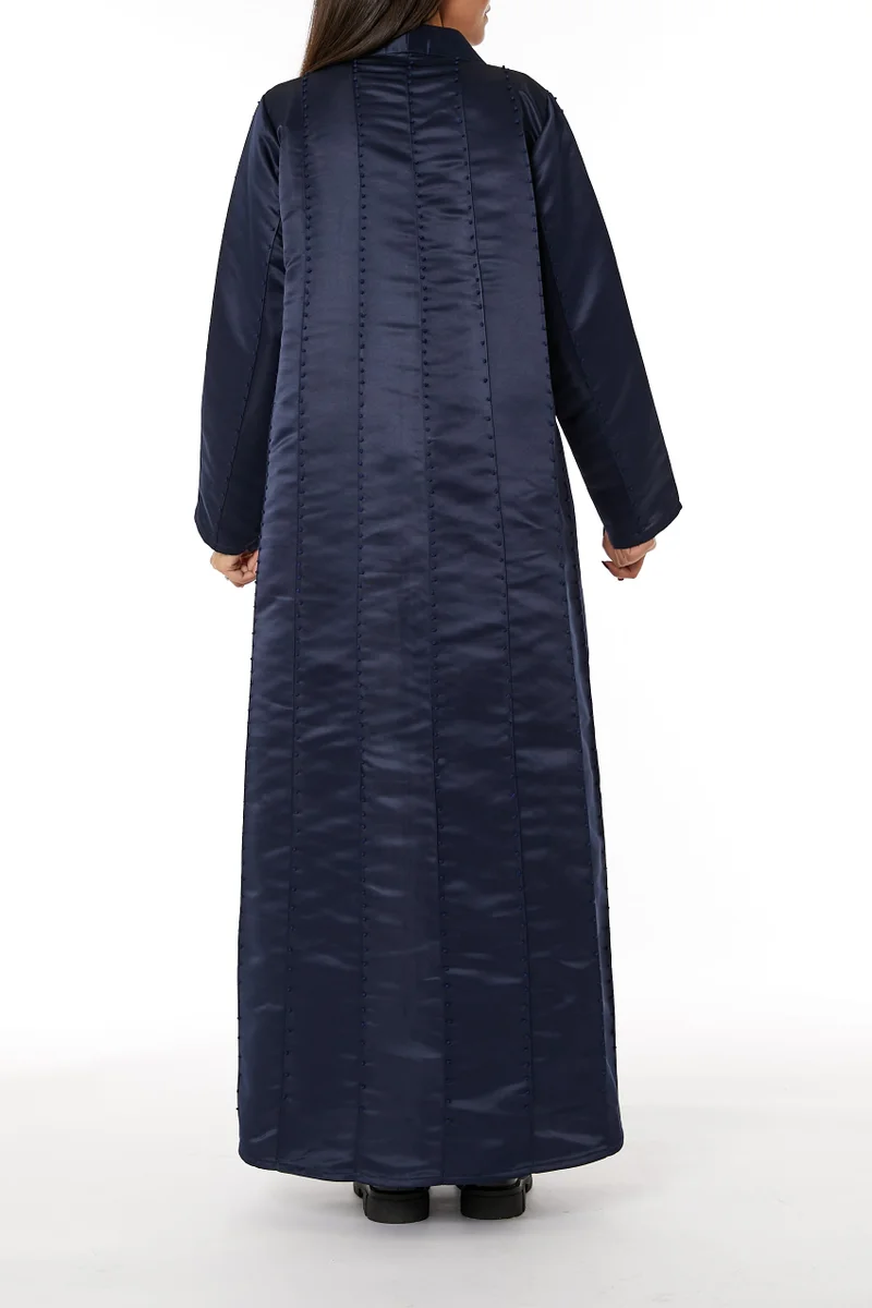 Moistreet  Satin Embroidered Open Abaya for Women | Best Price UAE