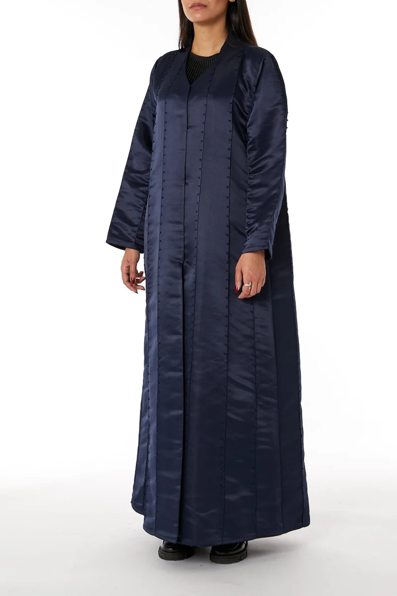 Moistreet  Satin Embroidered Open Abaya for Women | Best Price UAE