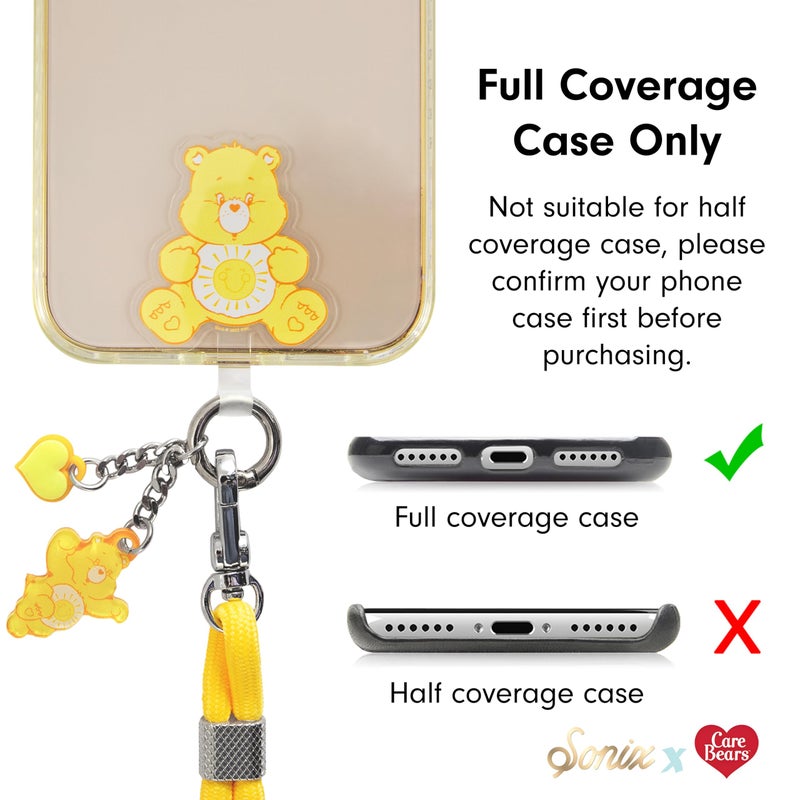 Sonix x Care Bears | Crossbody Phone Strap with Charms | Adjustable, Universal Cell Phone Rope Strap Lanyard | Yellow Cord | Funshine Bear - Image 3