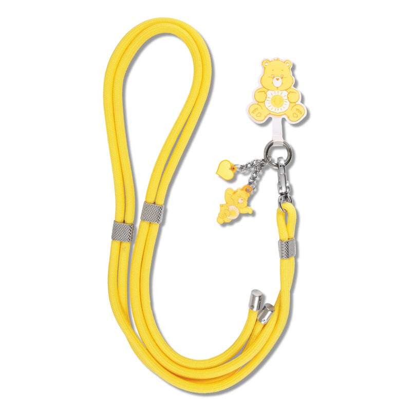 Sonix x Care Bears | Crossbody Phone Strap with Charms | Adjustable, Universal Cell Phone Rope Strap Lanyard | Yellow Cord | Funshine Bear - Image 1
