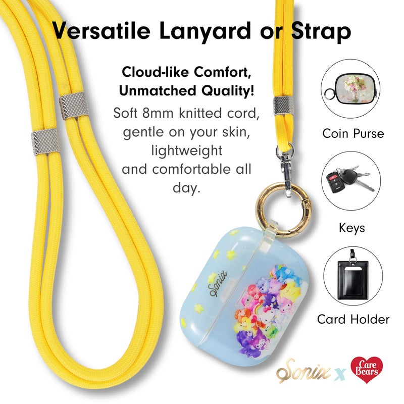 Sonix x Care Bears | Crossbody Phone Strap with Charms | Adjustable, Universal Cell Phone Rope Strap Lanyard | Yellow Cord | Funshine Bear - Image 4