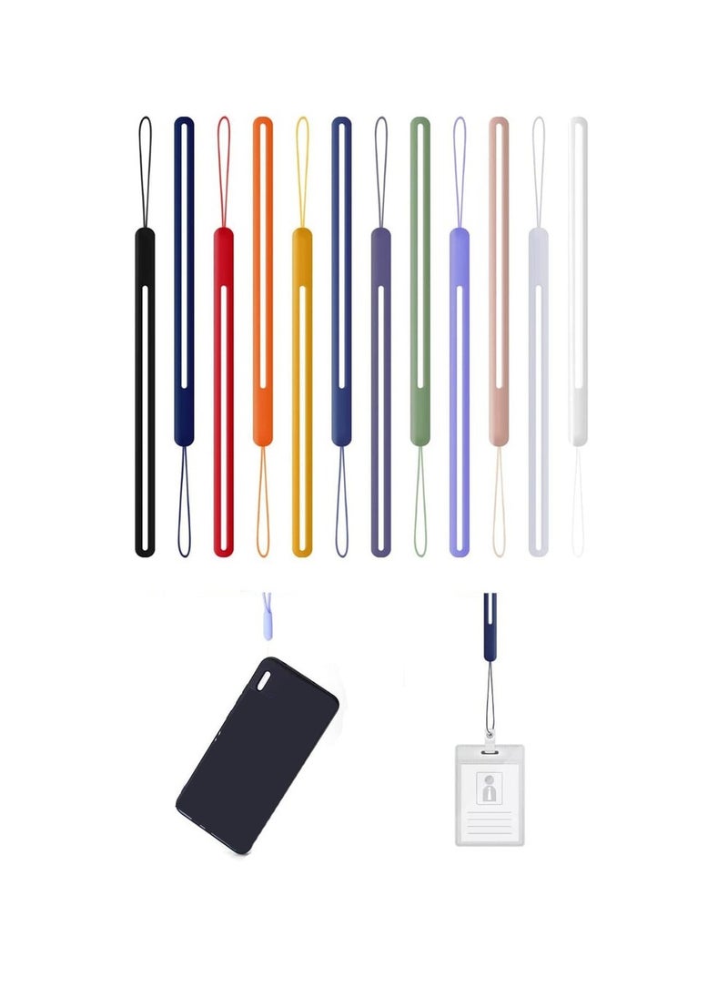 Generic 12pcs Silicone Phone Lanyard Strap Colorful Wrist Lanyard Phone Wrist Lanyard Hand Wrist Lanyard For Mobile Phones USB Keychains Wallet Mp3 Mp4 Cameras ID Tag Badge  - Image 1