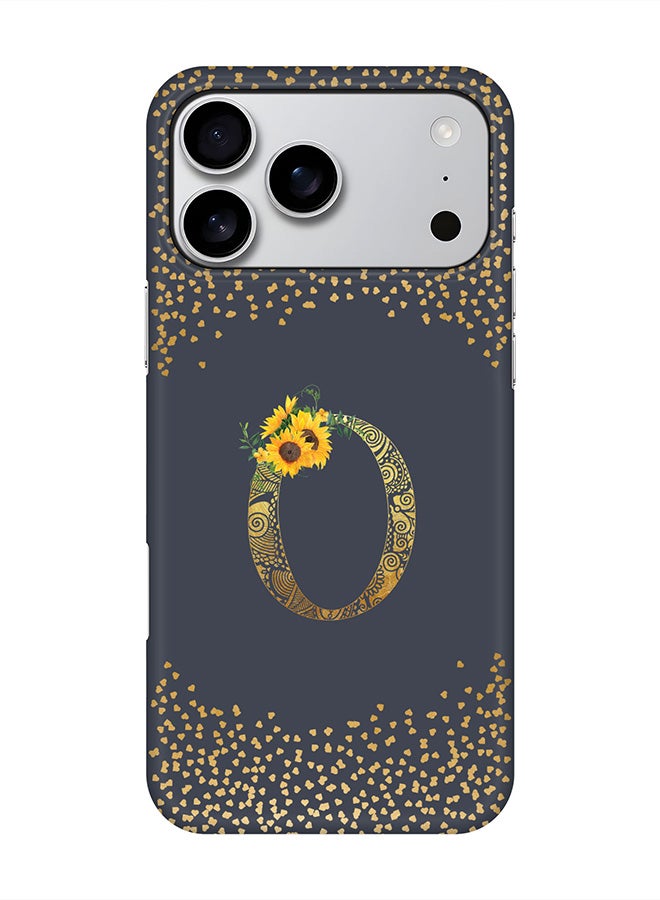 Stylizedd For iPhone 17 Pro Max,Case, [Compatible with MagSafe] Magnetic cover Slim fit Protection Matte, - Custom Floral Monogram - O  (Grey )