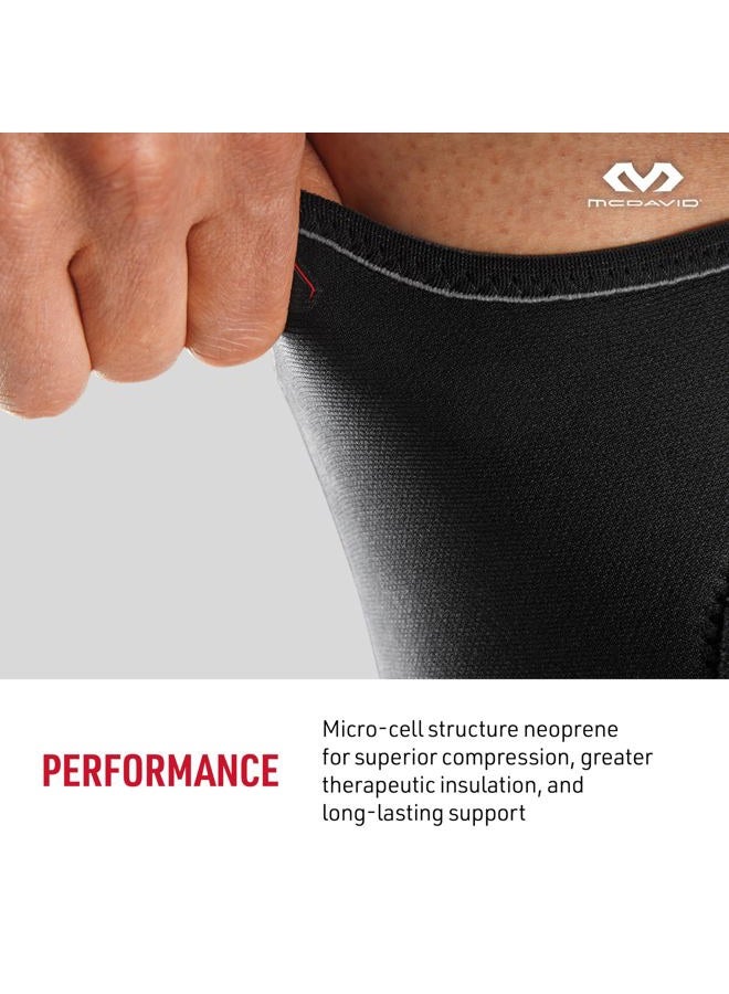 McDavid 402 Knee Supp Open/Pat (Black/Scarlet, Small) - Image 3