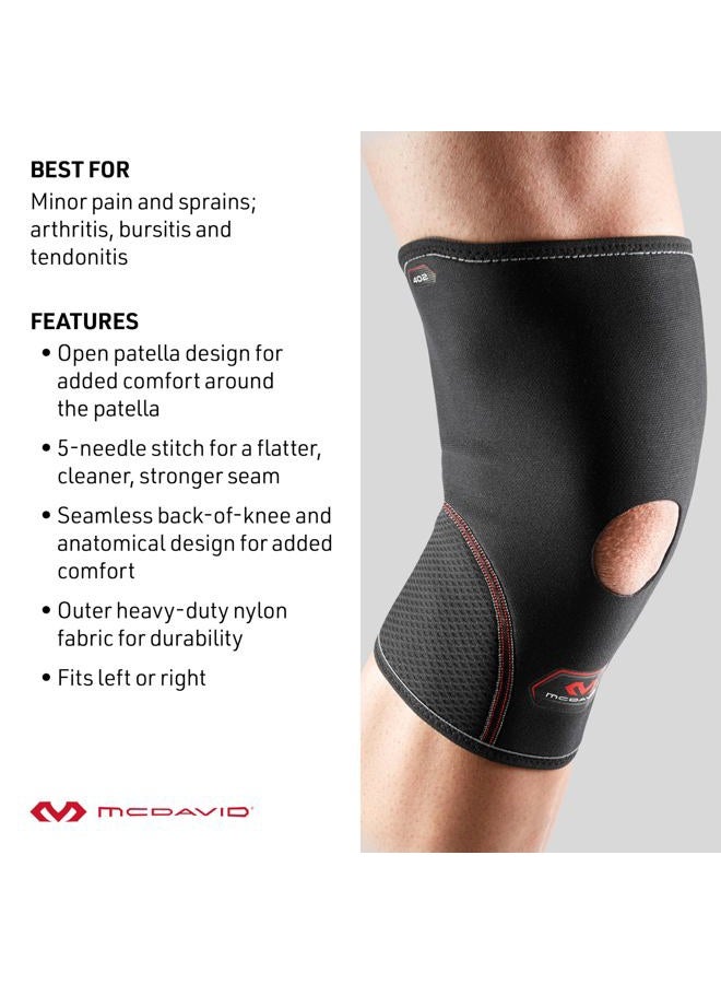 McDavid 402 Knee Supp Open/Pat (Black/Scarlet, Small) - Image 4