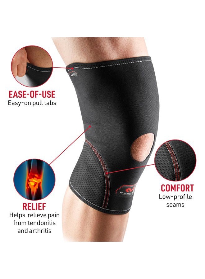 McDavid 402 Knee Supp Open/Pat (Black/Scarlet, Small) - Image 2