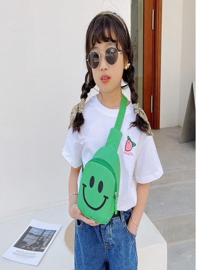 Gugzy Smiling Face Kids Chest Bag - Adorable and Functional Toddler Sling Bag with Happy Design, Adjustable Straps, Lightweight and Spacious, Perfect for Playtime and Outings (Green) - Image 4