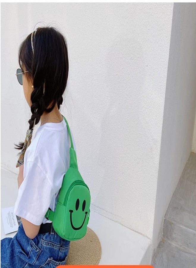 Gugzy Smiling Face Kids Chest Bag - Adorable and Functional Toddler Sling Bag with Happy Design, Adjustable Straps, Lightweight and Spacious, Perfect for Playtime and Outings (Green) - Image 5