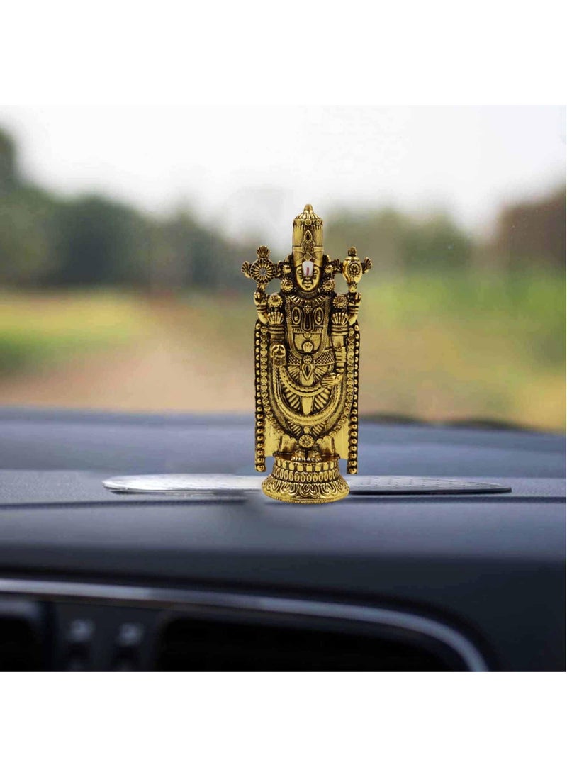 Spillbox Spillbox Car Dashboard Idols Accessories Car Dashboard Interior Perfect for Gifting Decorative Showpiece for Home and Office Venkateshwara Gold 