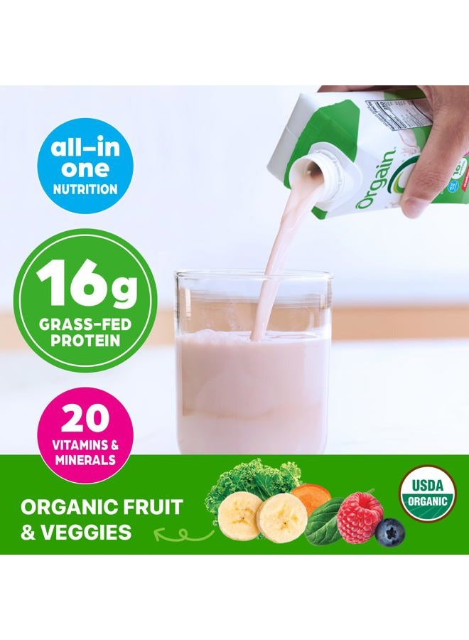 Orgain Organic Ready to Drink Nutritional Shake Strawberries and Cream - 12 Pack - Image 3