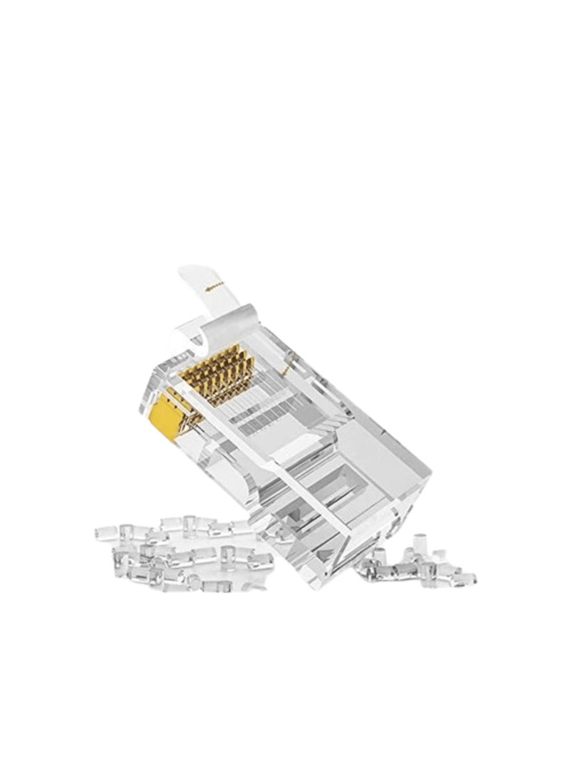 Taimi 100-Pack RJ45 Pass Through Connectors – Cat 5/Cat 6 Crimp Plug for Unshielded Twisted Pair (UTP) Solid Network Cables  - Image 5