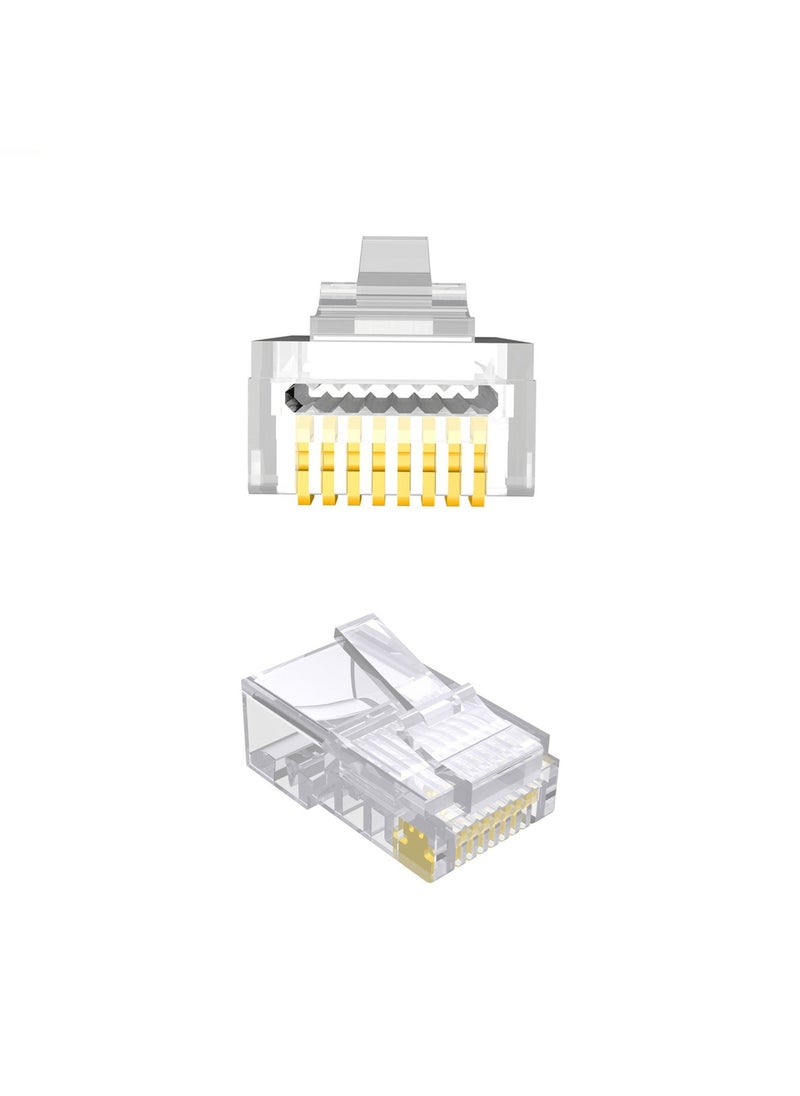 Taimi 100-Pack RJ45 Pass Through Connectors – Cat 5/Cat 6 Crimp Plug for Unshielded Twisted Pair (UTP) Solid Network Cables  - Image 3