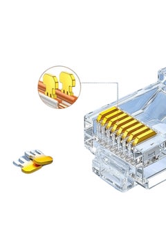 Generic 100-Pack RJ45 Pass Through Connectors – Cat 5/Cat 6 Crimp Plug for Unshielded Twisted Pair (UTP) Solid Network Cables  - Image 4