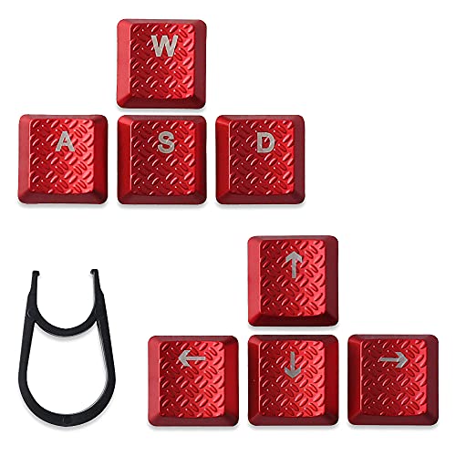 HUYUN Texture Tactility Backlit Keycaps Replacement for GL Tactile Switch Logit G813/G815/G913/G915 TKL RGB Mechanical Gaming Keyboard (WASD+Arrow Keys Red) - Image 1