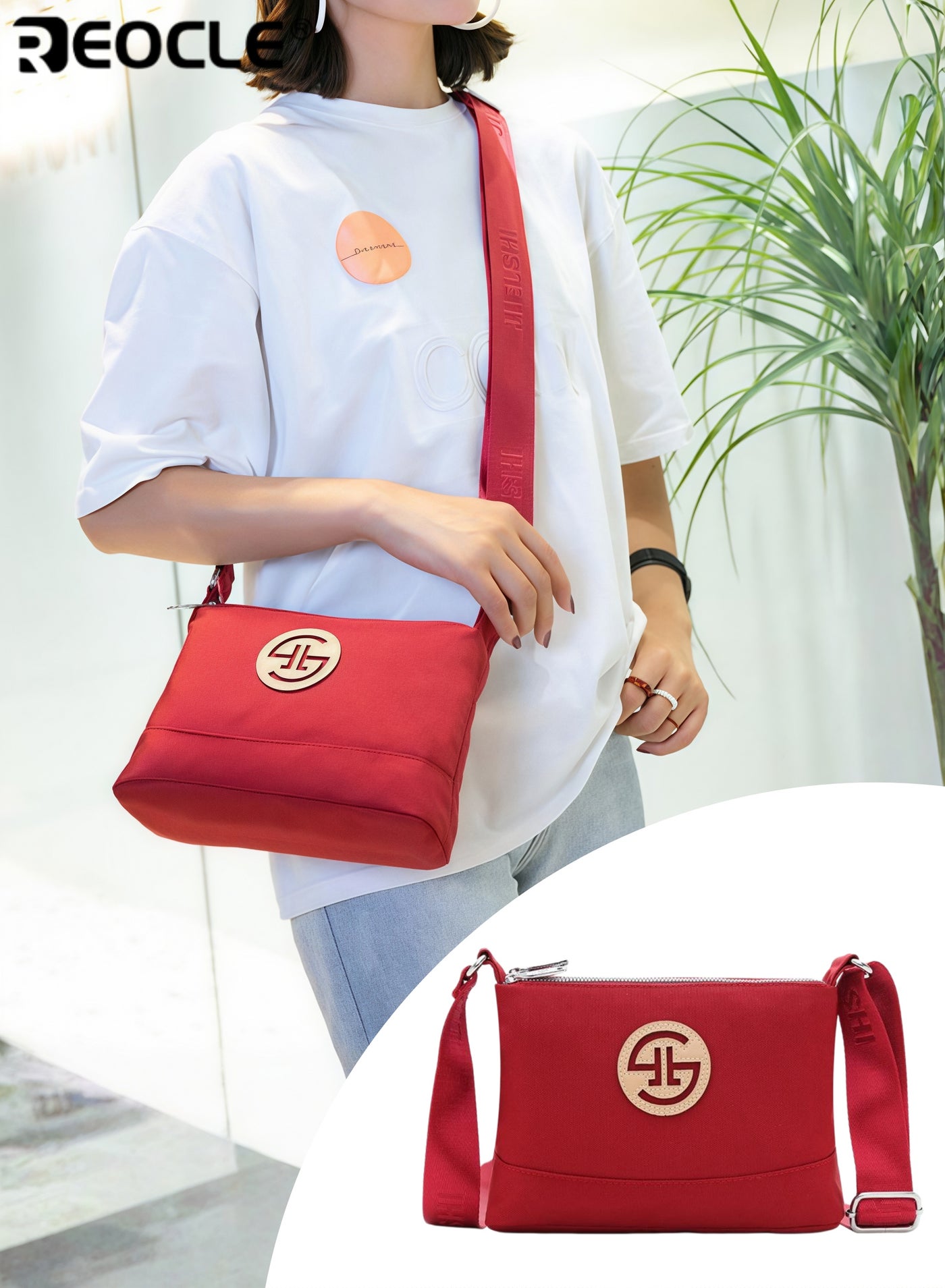Women's Shoulder Handbags Fashion Vegan Leather Crossbody Bag with Adjustable Strap & Large Capacity & Simple Style Shoulder Purse for Ladies