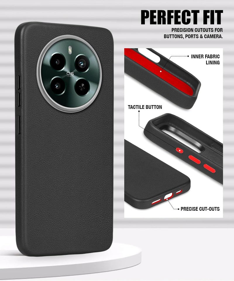 WOW IMAGINE Back Cover for Realme Narzo 70 | Realme Narzo 70 Pro | Realme 12 Plus | P1 5G | Ultra Slim Flexible Non-Slip Grip | Inner Fabric | Metal Camera Ring & Soft Silicone Mobile Case – Black - Image 3