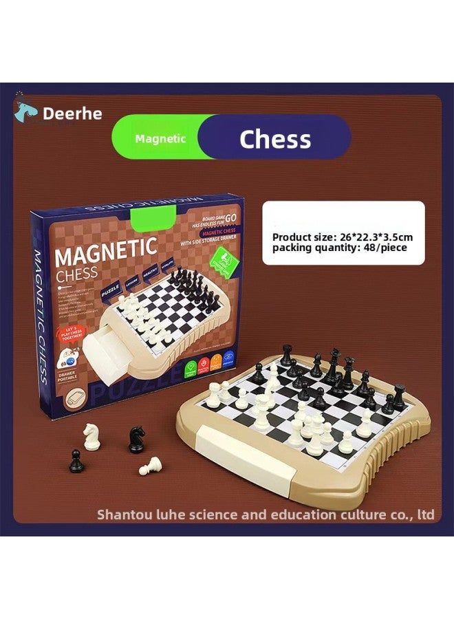 Cross-Border Children's Drawer-Type Chess, Checkers, Flying Chess, Student Magnetic Educational Chess Tabletop Game Toys