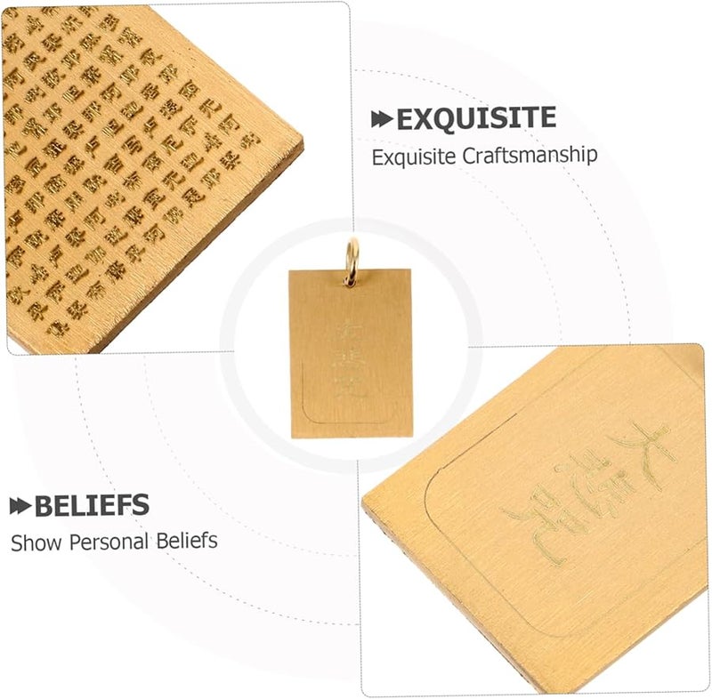 معلقة مفتاح سلسلة المفاتيح من البرونز لسوترا بوذية سحرية، حرفية صينية متينة طويلة الأمد - Image 4