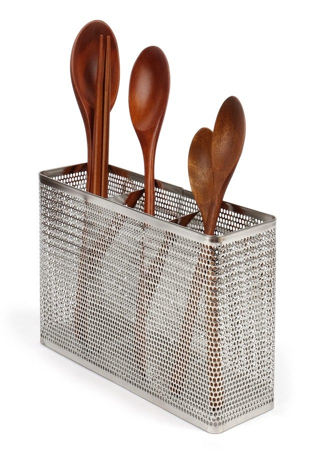 LENITH Kitchen Utensil Chopsticks Perforated Holder with Hooks - 304 Stainless Steel Storage for Organizer Dishwasher Safe (Large Rectangle) - Image 4