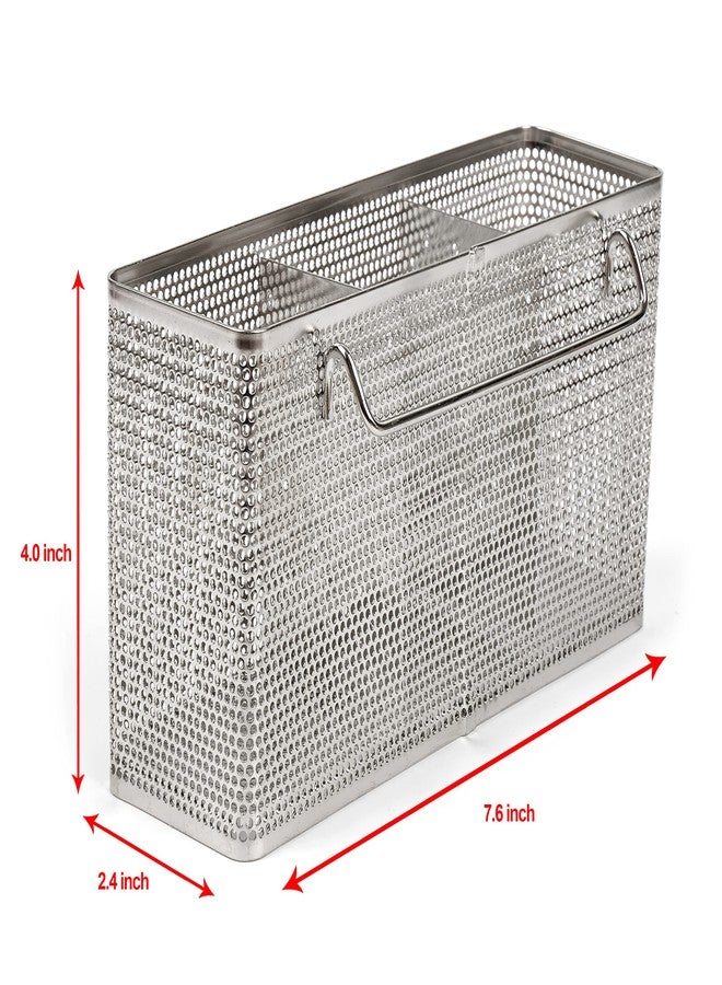LENITH Kitchen Utensil Chopsticks Perforated Holder with Hooks - 304 Stainless Steel Storage for Organizer Dishwasher Safe (Large Rectangle) - Image 2
