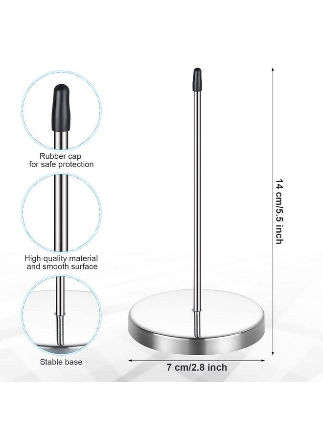 Photect 4 Pcs Ticket Holder For Restaurant Set Including 2 Stainless Steel Receipt Holder Spike Ticket Spike And 2 Aluminum Slide Rack Rail For Restaurant Cafes Kitchen(Silver 15.8 X 2.3 Inch) - Image 2