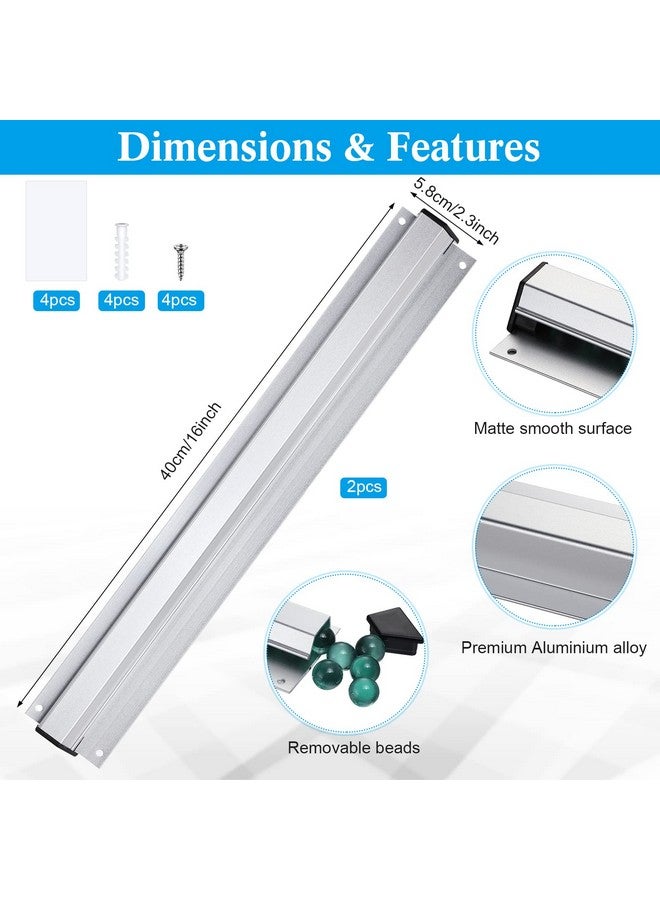 Photect 4 Pcs Ticket Holder For Restaurant Set Including 2 Stainless Steel Receipt Holder Spike Ticket Spike And 2 Aluminum Slide Rack Rail For Restaurant Cafes Kitchen(Silver 15.8 X 2.3 Inch) - Image 3