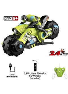 Apexma 2.4ghz Remote Control Rechargeable 1:10 Scale Acrobat Motorcycle - 360° Rotating Acrobat Motor - Full Function Acrobat Stunt Vehicle  - Image 3