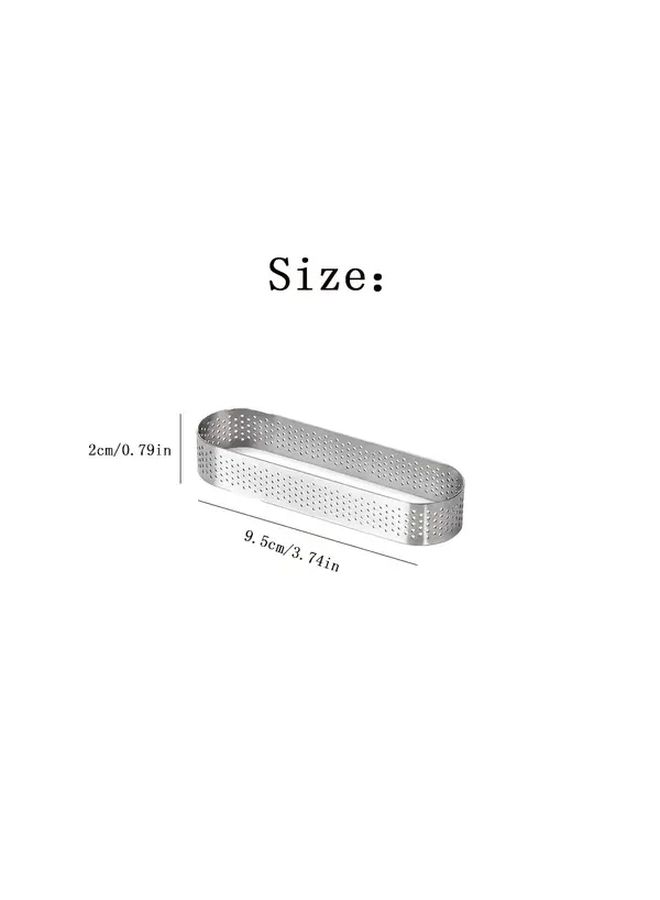 6Pcs Heavy Duty Stainless Steel Elliptical Pastry Ring 3.74 Inch Baking Mold - Image 3