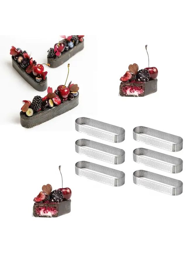 6Pcs Heavy Duty Stainless Steel Elliptical Pastry Ring 3.74 Inch Baking Mold - Image 5