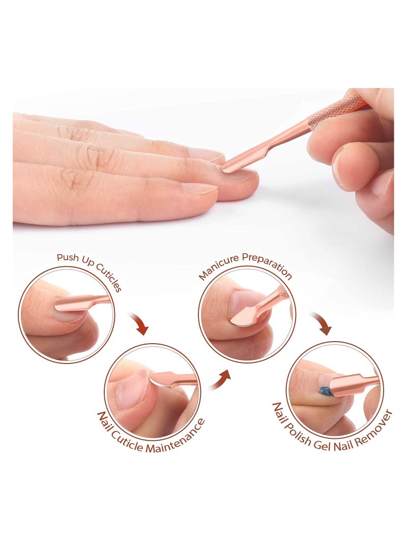 SYOSI - Cuticle Trimmer with Cuticle Pusher, KASTWAVE Cuticle Remover Professional Stainless Steel Cuticle Cutter Nippers Rainbow Sharp Durable Pedicure Manicure Tools for Fingernails and Toenails (Rose Gold) - Image 1