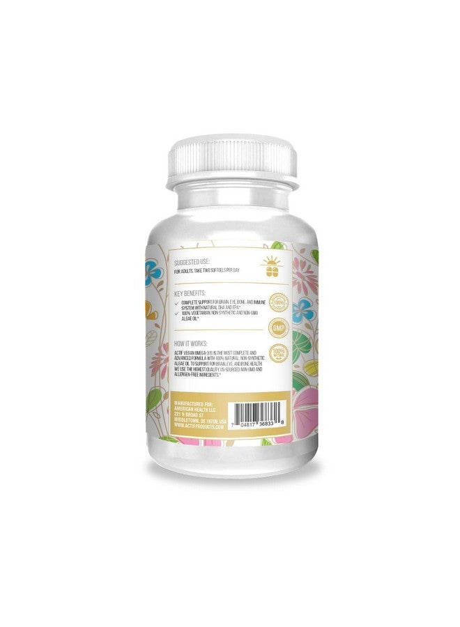 Actif Vegan Omega-3, High Strength Algae Oil Formula, 100% Natural, Organic DHA, EPA, Omega-3 - Non-GMO, 90 count - Image 3