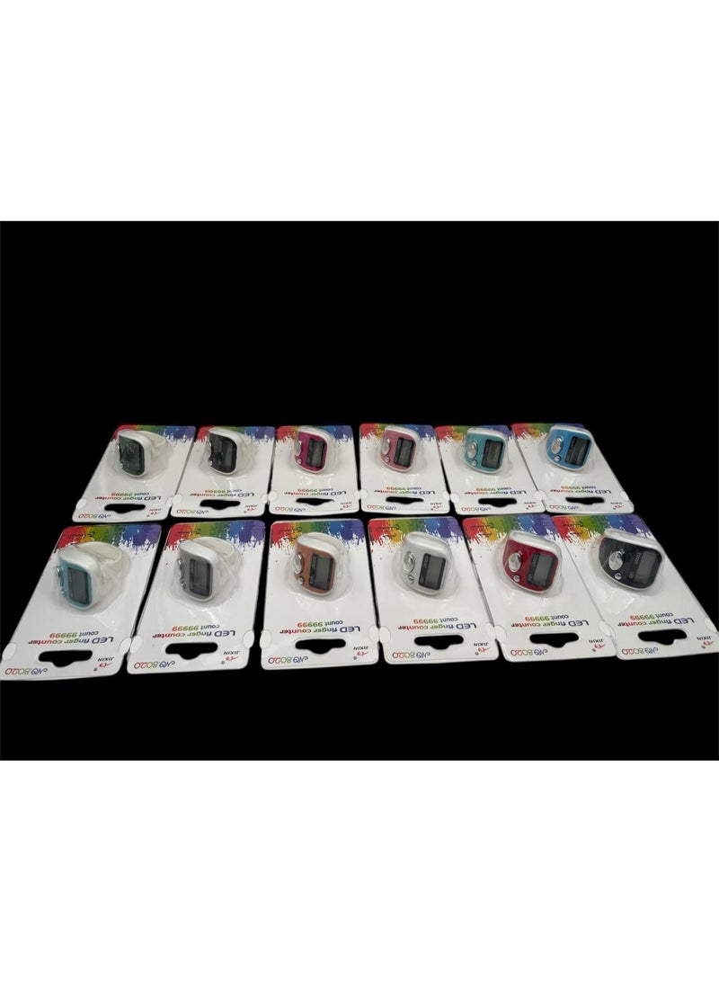 Digital Electronic Finger Counter Set, 12 Pieces, Multi-Color LED - Image 2