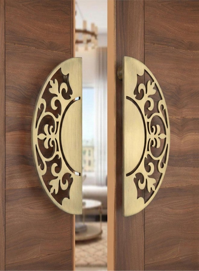 BE SECURE Round 8" Stainless Steel 304 Main Door Handle | Carbine Design | Antique Finish | Pull Handle for Home, Office & Hotels | Pack of 1 Pair - Image 3