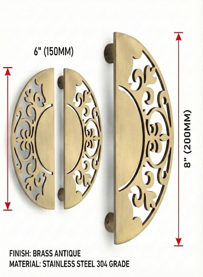 BE SECURE Round 8" Stainless Steel 304 Main Door Handle | Carbine Design | Antique Finish | Pull Handle for Home, Office & Hotels | Pack of 1 Pair - Image 2