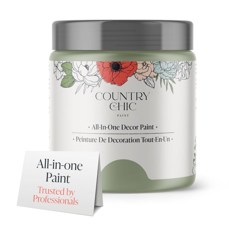 Country Chic Paint Country Chic All-in-One Chalk Paint for Furniture, Cabinets, Home Decor, Eco-Friendly, Matte Finish, Built-In Primer & Top Coat for Wood, Metal - Sage Advice (sage Green) - 8 oz (237 ml) - Image 1
