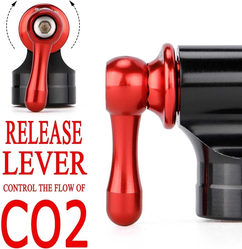 Kadacha CO2 Inflator Kit with 5 X 16g CO2 Threaded Cartridges- Presta & Schrader Valve Compatible -Portable CO2 Bike Tire Pump Come with Glueles Repair Kit for Road & Mountain Bike - Image 3