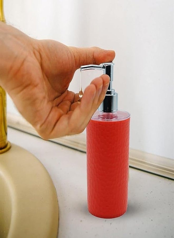 SHENRON Refillable Handwash Soap Dispenser | Unbreakable Liquid Soap/Shampoo/Hand wash/Sanitizer/Lotion Dispenser Bottle for Kitchen, Wash-Basin and Bathroom (Red, Set of 1) - Image 2