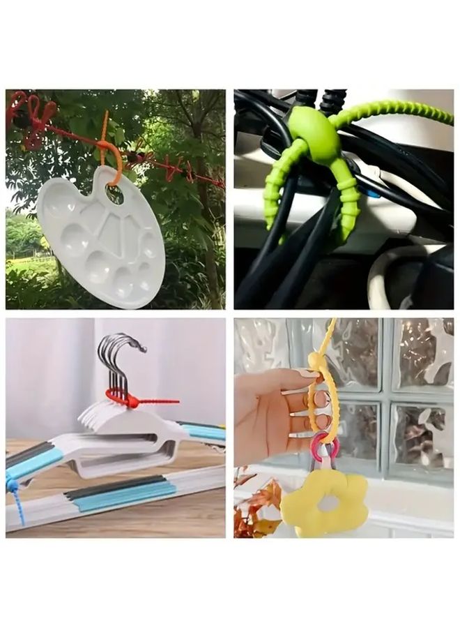 20 Piece Mix Color Cable Organizer Clips Reusable Wire Management with Safety Ties - Image 5