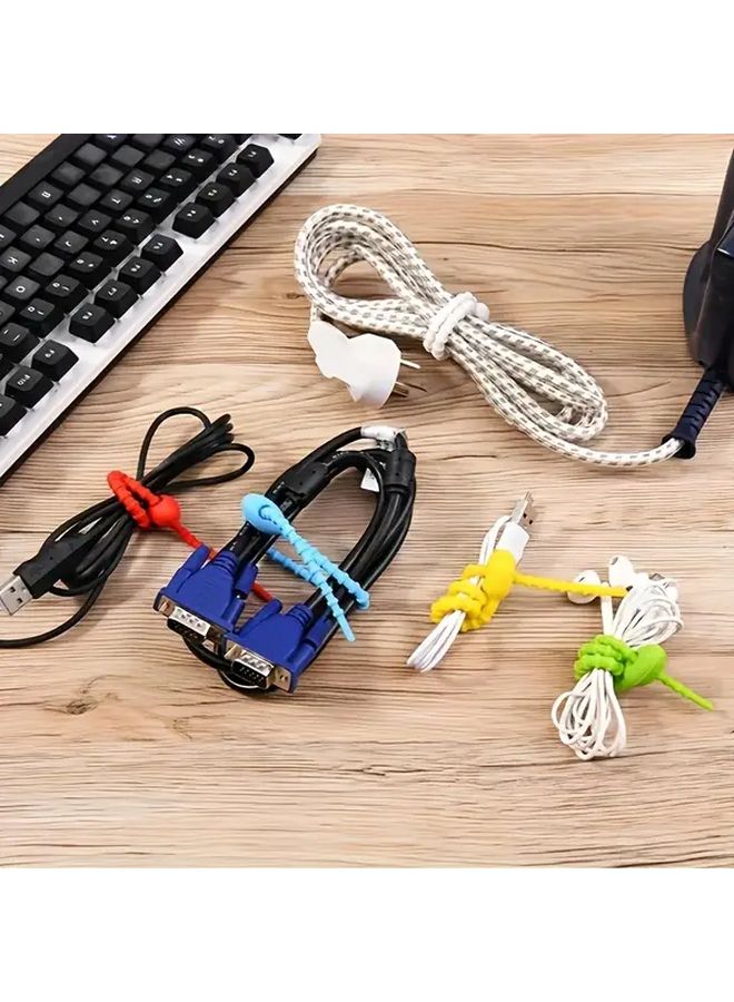 20 Piece Mix Color Cable Organizer Clips Reusable Wire Management with Safety Ties - Image 4