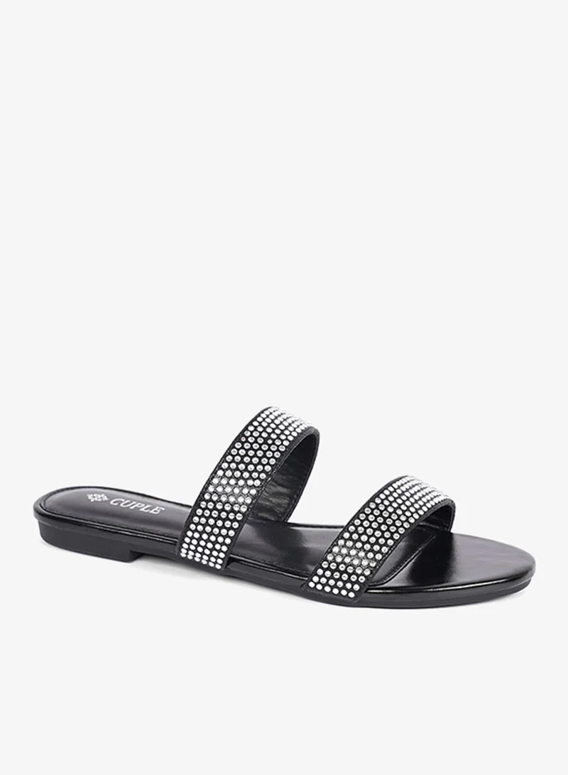 كابلي صنادل نسائية مزينة بحزامين