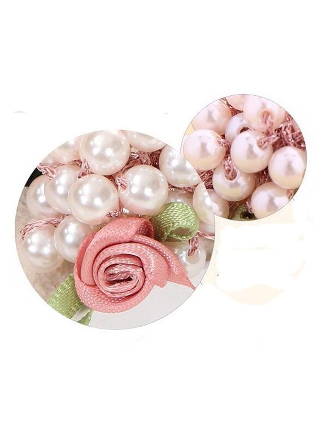 Suoirblss 4PCS Fashion Women Imitation Pearl Elastic Hair Ties Beaded Hair Band Rope Scrunchie Ponytail Holder Hair Accessories (B#) - Image 4