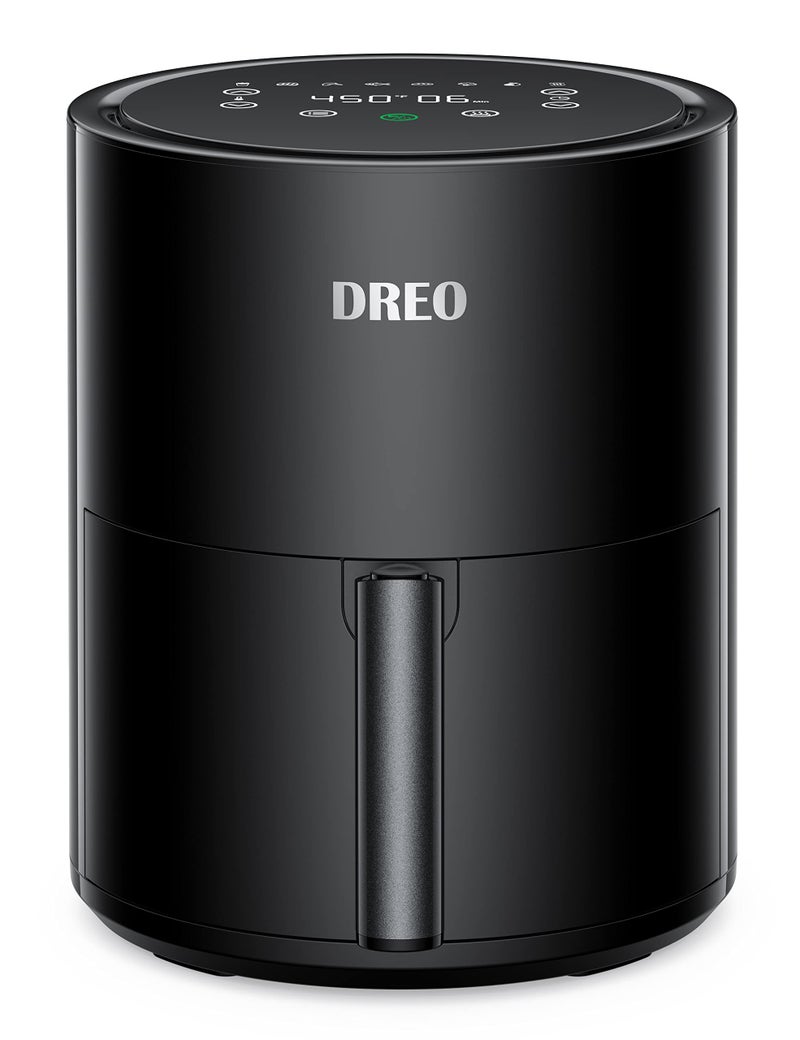 Dreo Dreo Air Fryer  100 to 450 4 Quart Hot Oven Cooker with 50 Recipes 9 Cooking Functions on Easy Touch Screen Preheat Shake Reminder 9in1 Digital Airfryer Black 4L DRKAF002
