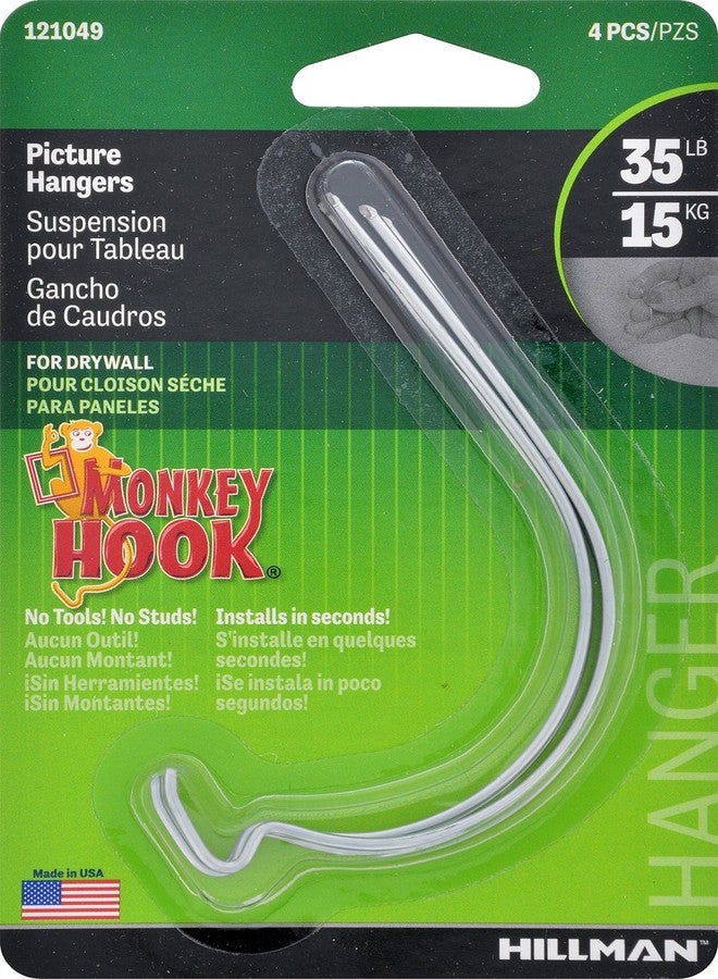 Hillman 121049 Monkey Hooks (35lb) 4 Pack - Image 2