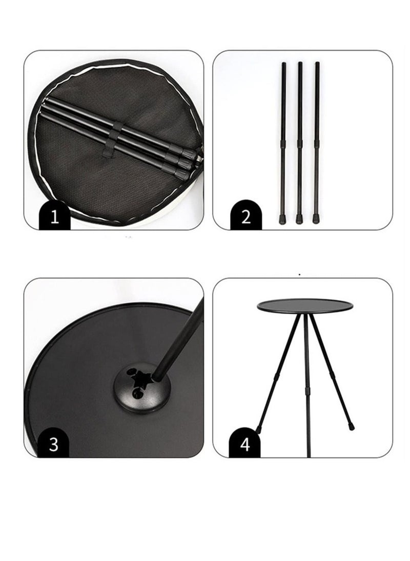 XiuWoo - Telescopic Folding Portable Three-legged Liftable Aluminum Alloy Round Coffee Outdoor Camping Dining Table for Hike Picnic - Image 1