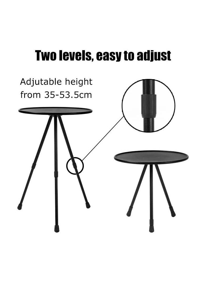 XiuWoo - Telescopic Folding Portable Three-legged Liftable Aluminum Alloy Round Coffee Outdoor Camping Dining Table for Hike Picnic - Image 1