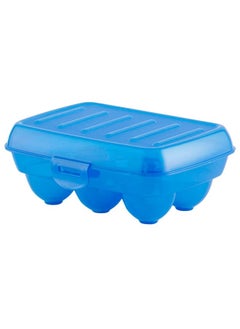Kuber Industries Kuber Industries Portable Food Grade Plastic Egg Holder/Storage Box For 6 Pieces Egg (Blue)-46KM0395  - Image 1