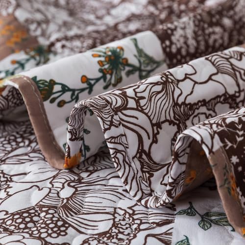 BEDIFANY Cotton Filling Queen Quilt Set - Reversible Farmhouse Bedspreads Queen Size with 2 Pillow Shams - Lightweight Queen Size Quilt Bedding Sets, 3 Pieces (90 x 98 inch) - Image 4